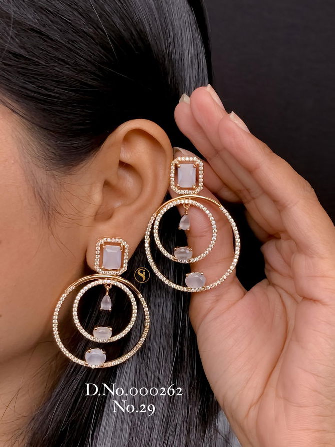 18 AD Diamond Fancy Earrings Wholesale Market In Surat
